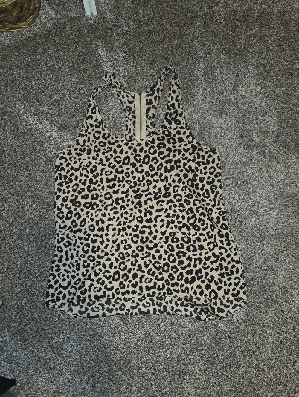 Forever 21 Black and Cream Leopard Racerback Cami
